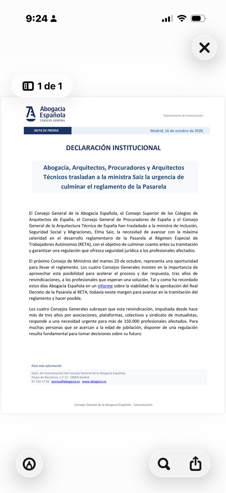 Comunicado CGAE